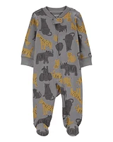 Baby Safari Animal 2-Way Zip Sleeper Pyjamas