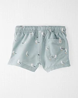 Baby Recycled Seagull-Print Swim Trunks