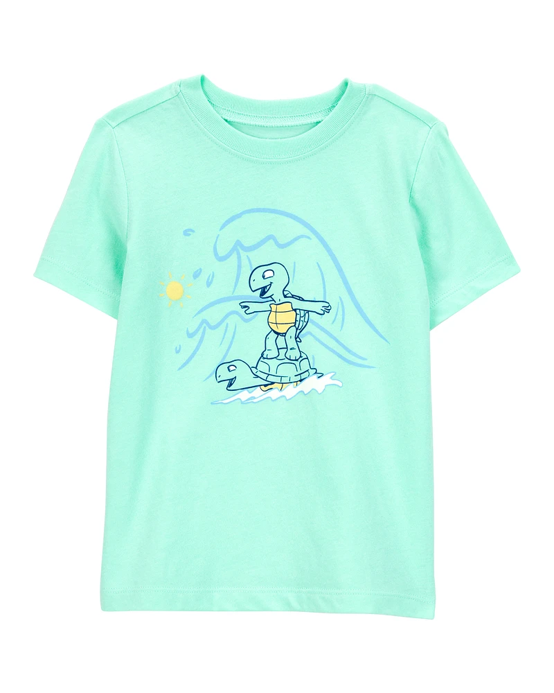Toddler Green Surf Turtle Tee