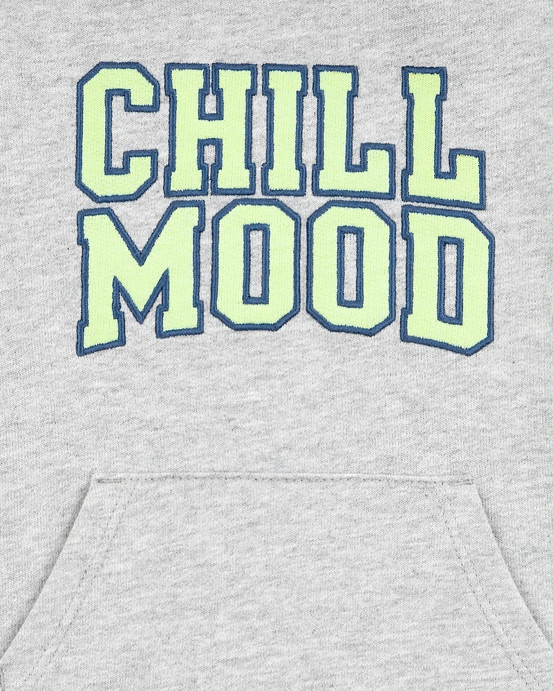 Baby "Chill Mood" Hooded Romper -Grey