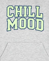 Baby "Chill Mood" Hooded Romper -Grey