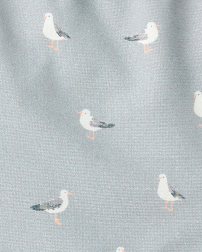 Toddler Girl Recycled Seagull-Print Swimsuit