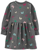 Toddler Butterfly Long-Sleeve Fleece Dress