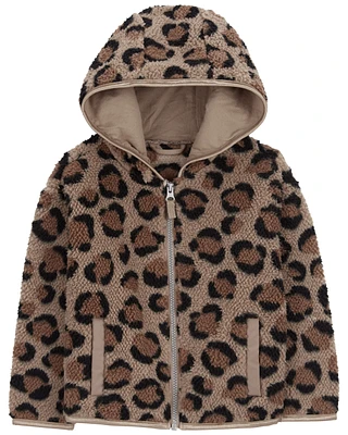 Baby Leopard Zip-Up Sherpa Hoodie