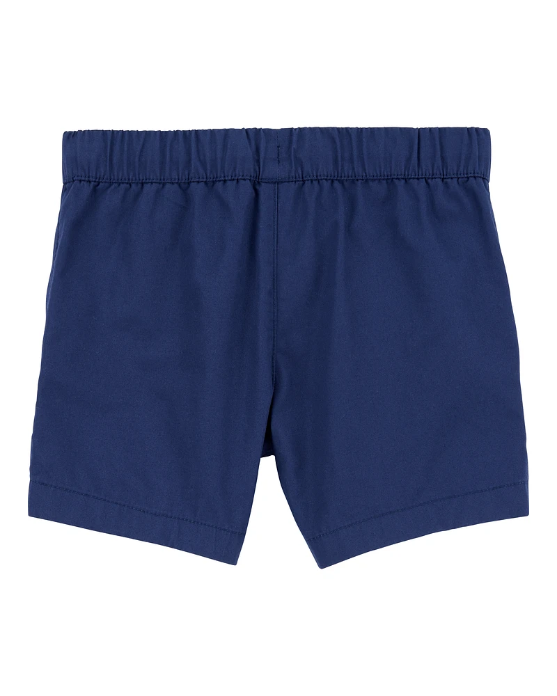 Toddler Pull-On Poplin Shorts - Navy