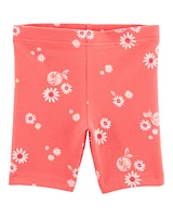 Baby Floral Bike Shorts - Orange