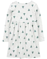 Kid Christmas Tree Jersey Dress