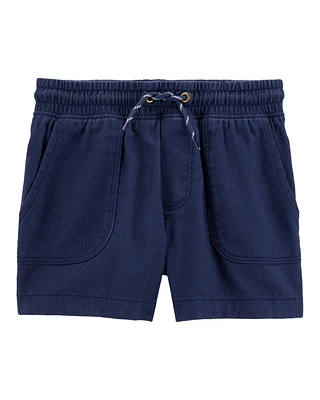 Baby Pull-On Twill Shorts - Navy