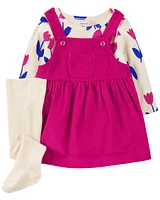 Baby 3-Piece Tulip Tee & Corduroy Jumper Set