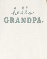 Baby Hello Grandpa Announcement Bodysuit