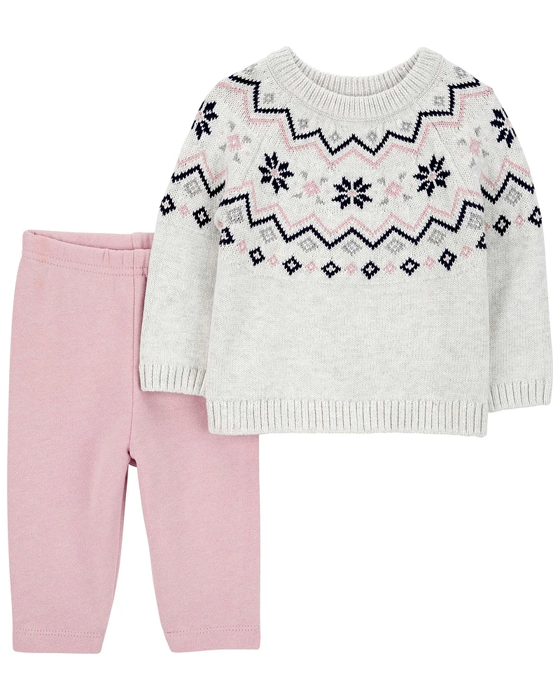 Baby 2-Piece Fair Isle Sweater & Legging Set