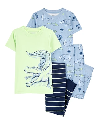 Toddler 4-Piece Alligator Cotton Pyjamas