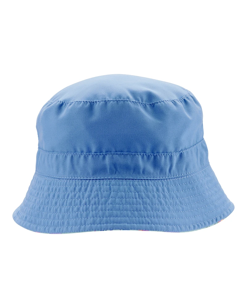 Toddler Tropical Reversible Swim Bucket Hat - Blue