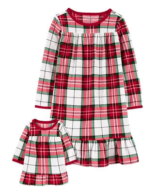 2-Piece Fleece Nightgown & Matching Doll