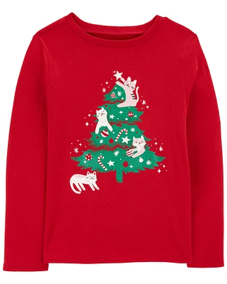 Kid Christmas Tree Long-Sleeves Graphic Tee