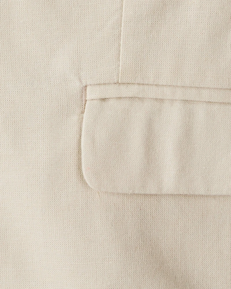 Toddler Linen Suit Jacket Made With Organic Cotton - Khaki
