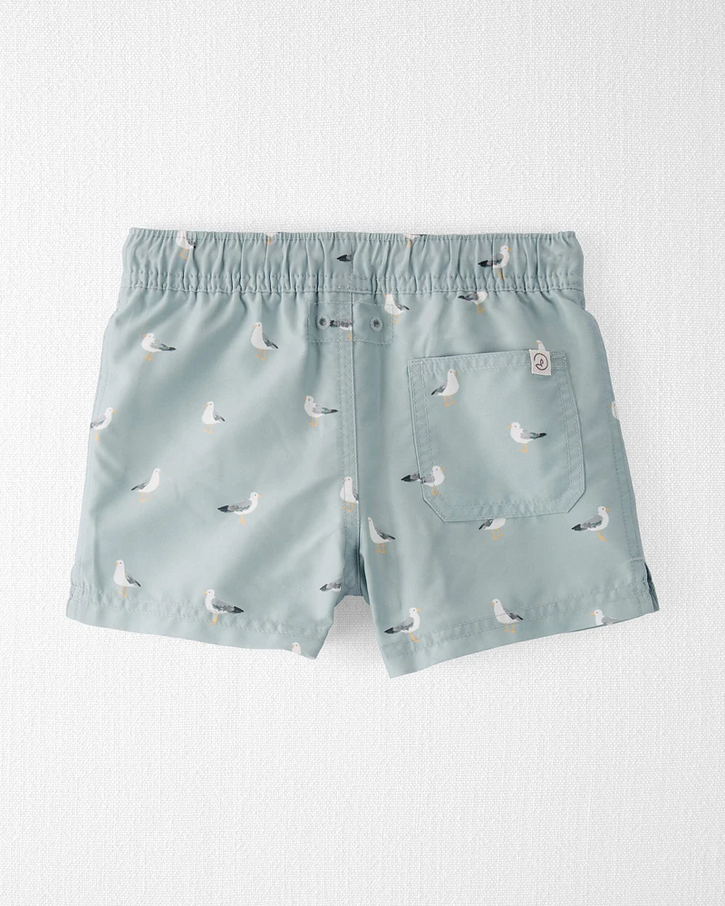 Toddler Boy Recycled Seagull-Print Swim Trunks