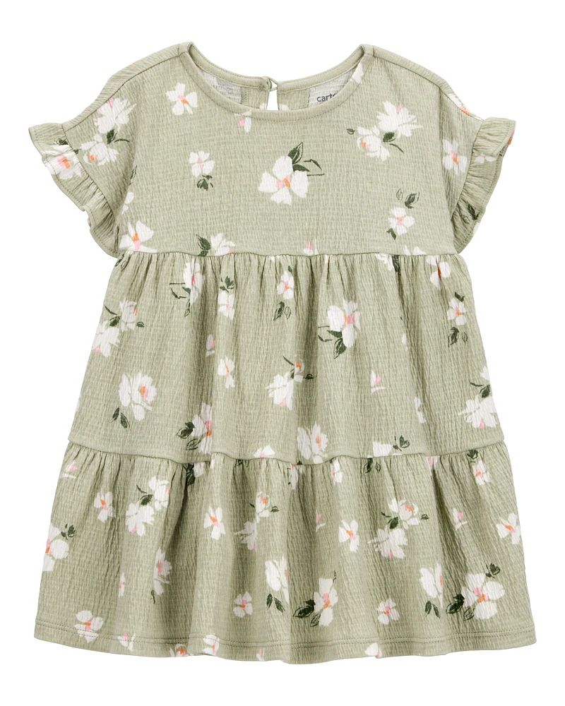 Baby Floral Tiered Dress- Green