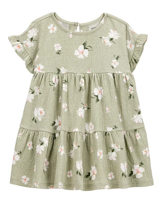 Baby Floral Tiered Dress- Green