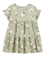 Baby Floral Tiered Dress- Green