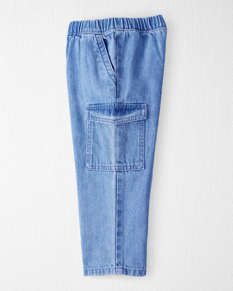 Toddler Organic Cotton Chambray Cargo Pants