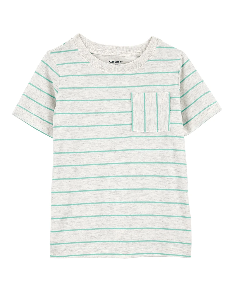Toddler Striped Short-Sleeve Pocket Tee