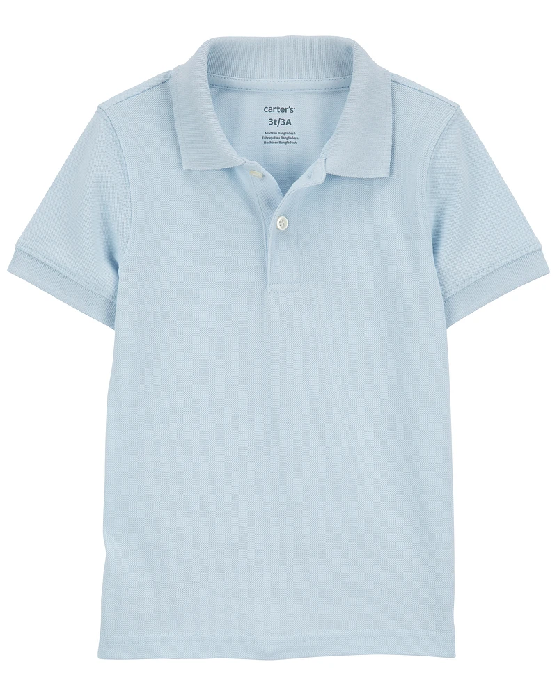 Ribbed Collar Polo Shirt