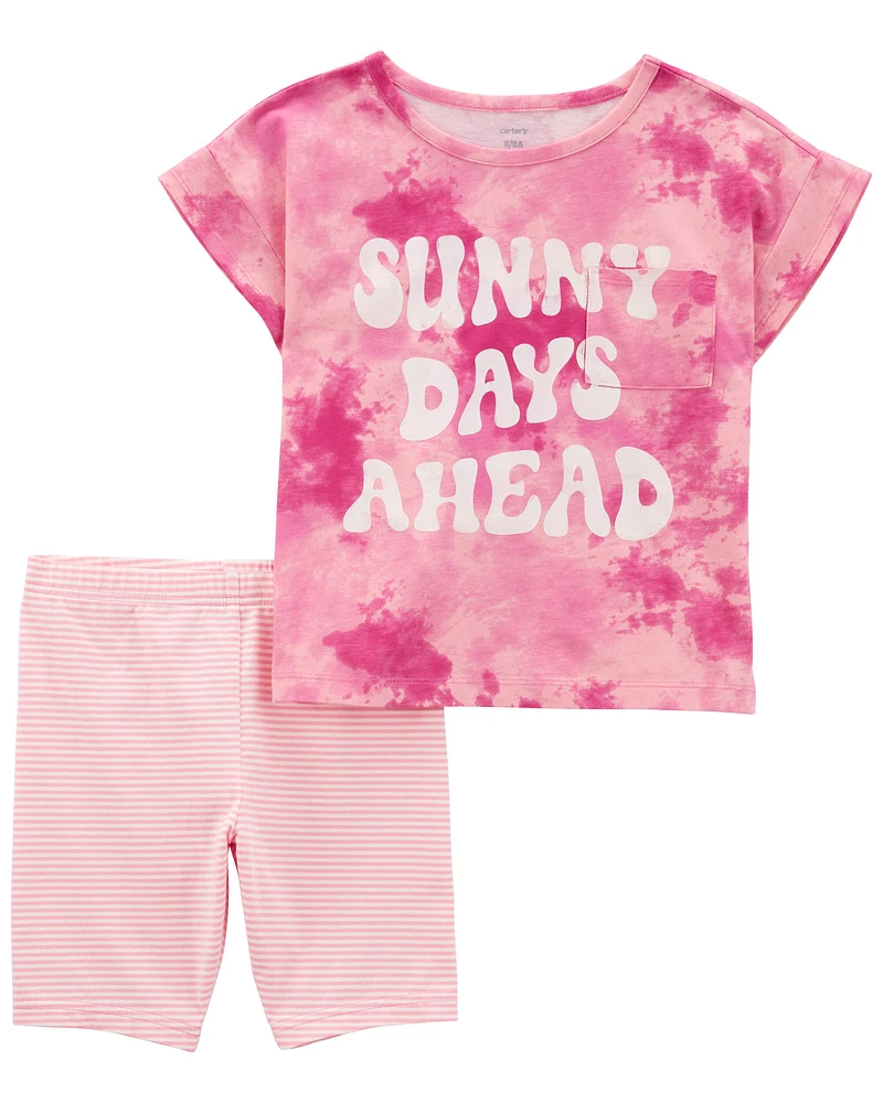 Kid 2-Piece Sunny Days Tee & Bike Short Set