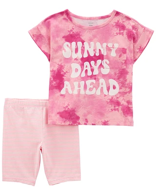 Kid 2-Piece Sunny Days Tee & Bike Short Set