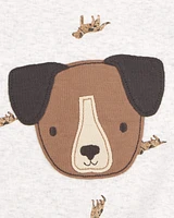 Baby Dog Short-Sleeve Romper - Grey