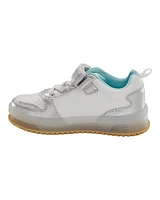Toddler Light Up Metallic Sneakers - Silver/Aqua