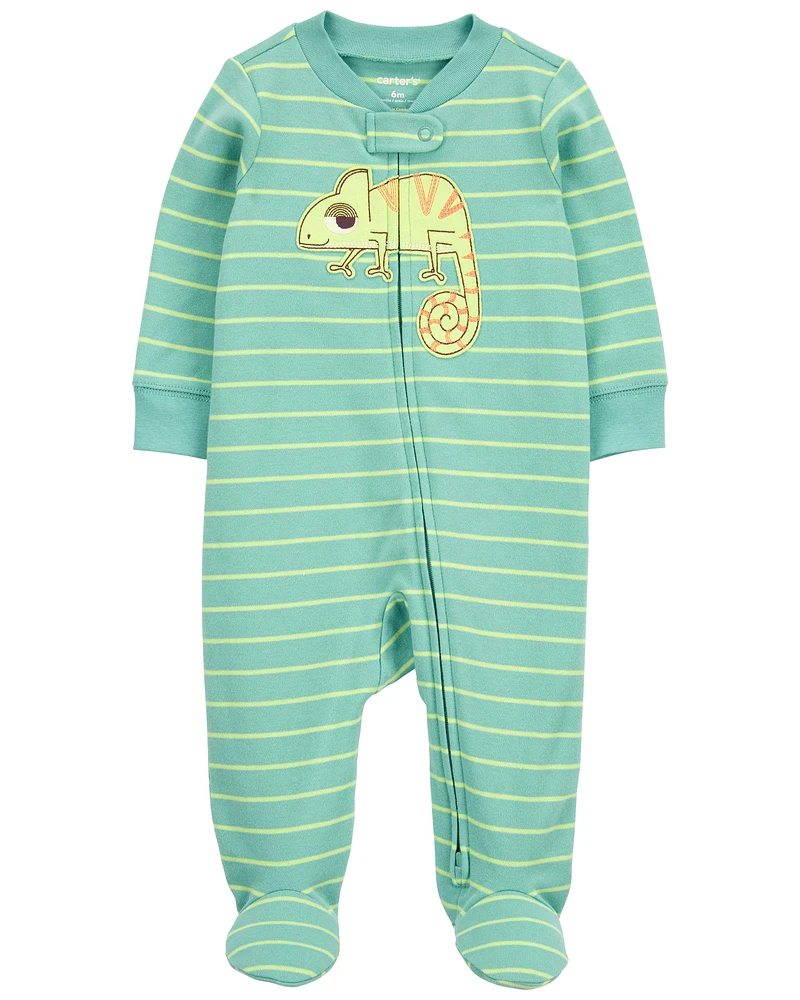 Iguana Snap-Up Cotton Sleeper Pyjamas