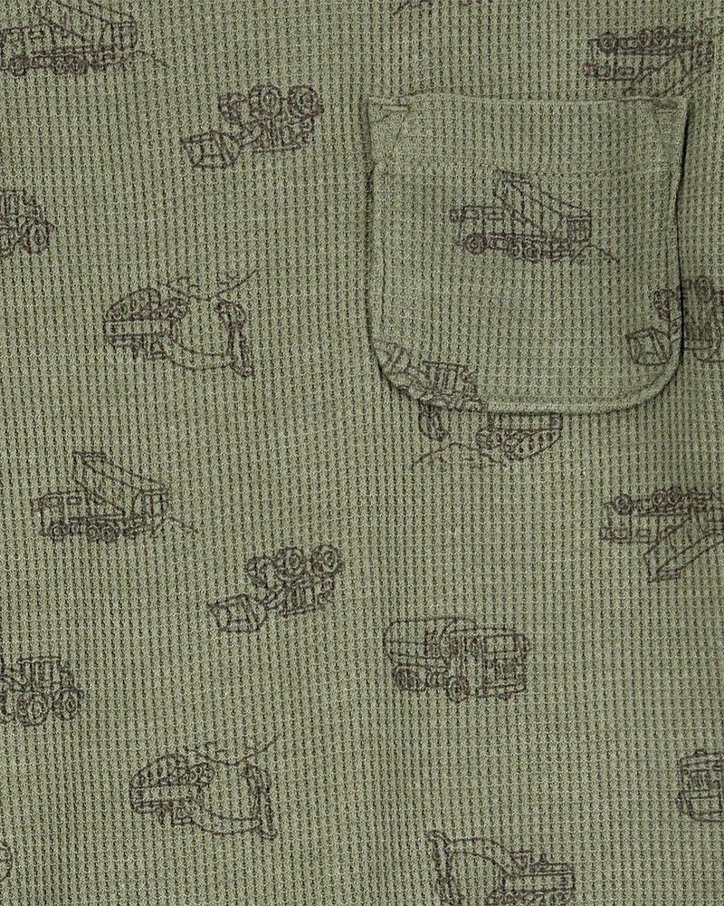 Toddler 2-Piece Construction Outfit Set - Olive
