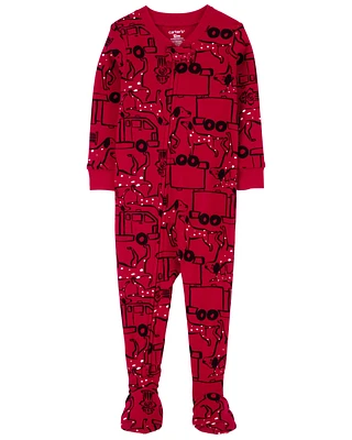 1-Piece 100% Snug Fit Cotton Footie Pyjamas