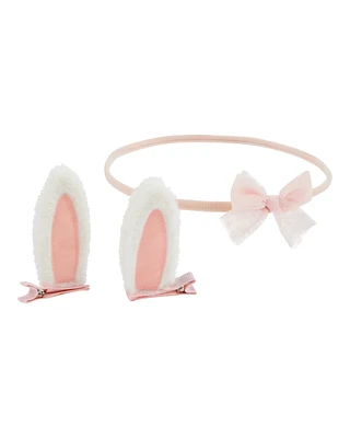 Baby 3-Pack Bunny Ears Hair Clips & Headwrap