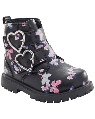 Toddler Butterfly Heart Buckle Boots