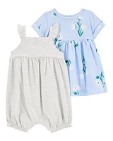 2-Piece Floral Dress & Romper Set