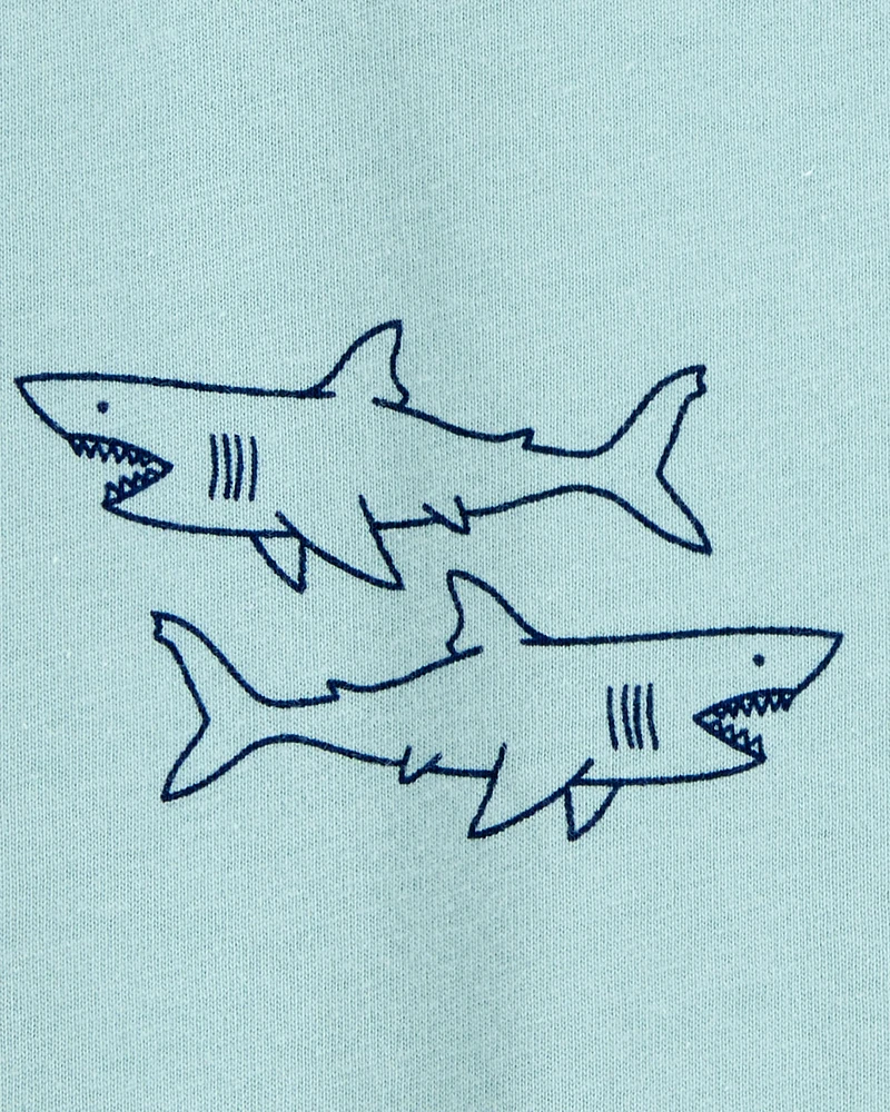 Baby Shark Print Cotton Romper