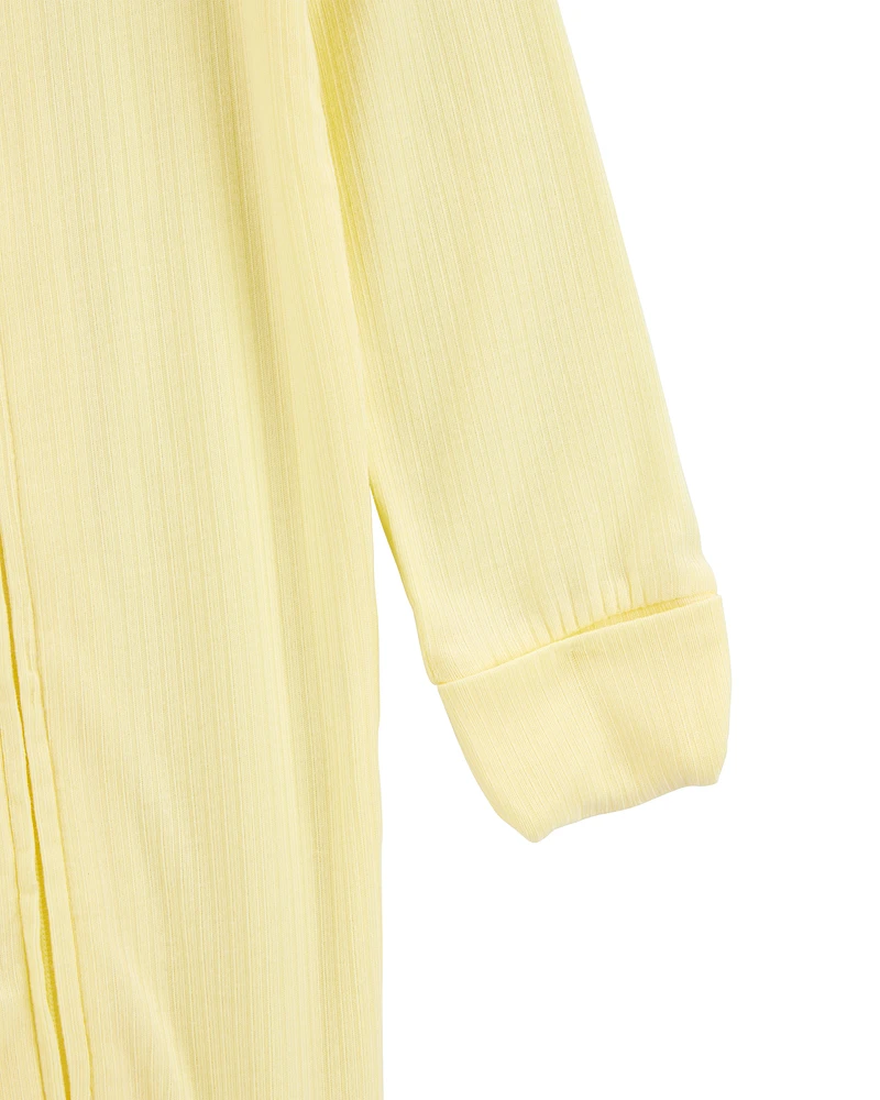 Baby Solid 2-Way Zip PurelySoft Convertible Foot Sleeper Pyjamas - Yellow