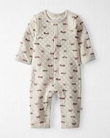 Baby Quilted Double-Knit Jumpsuit Made with Organic Cotton Butterflies