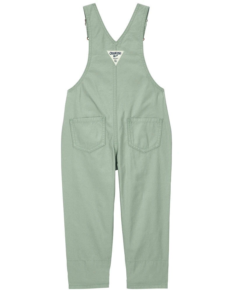 Toddler Floral Lined Lightweight Canvas Overalls