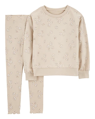 Kid 2-Piece Floral Pullover & Stretch Legging Set
