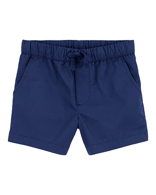 Baby Pull-On Poplin Shorts - Navy