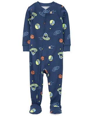 Baby 1-Piece Space Print 100% Snug Fit Cotton Footie Pyjamas