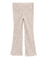 Toddler Floral Thermal Flare Pants