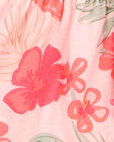 Baby 2-Piece Ribbed Tank & Floral Pull-On Skort Set - Pink