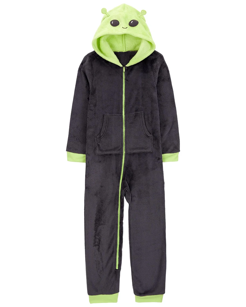 Kid 1-Piece Alien Fuzzy Fleece Pyjamas