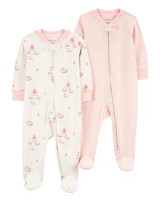 Baby 2-Pack 2-Way Zip Cotton Sleepers