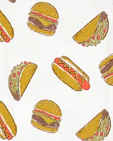 Boys 2-Piece Food Print 100% Snug Fit Cotton Pyjamas