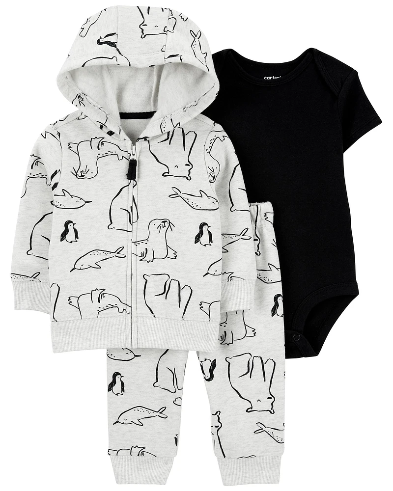 Baby 3-Piece Arctic Animals Little Jacket Set